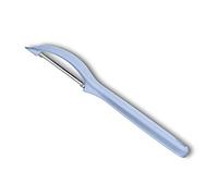 Victorinox, 7.6075.22 Kitchen Utensils, Pelador universal, hoja extra afilada, microdentado, mango de plástico resistente, color azul claro, fabricado en Suiza, apto para lavavajillas