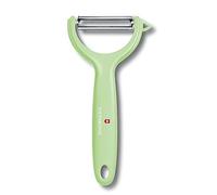 Victorinox 7.6079.42 Swiss Classic - Pelador de verduras para tomates, kiwi, hoja de péndulo, corte dentado, doble filo, verde claro, acero inoxidable