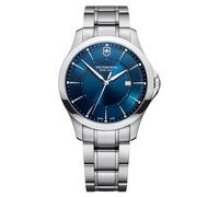 Victorinox Alliance Ø 40 mm Reloj de Pulsera de Hombre, Swiss Made, Cuarzo analógico, Sumergible hasta 100 m, Cristal de Zafiro, Pulsera de Acero Inoxidable, Azul/Plateado