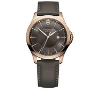 Victorinox Alliance Ø 40 mm Reloj de Pulsera de Hombre, Swiss Made, Cuarzo analógico, Sumergible hasta 100 m, Cristal de Zafiro, Pulsera de Piel, marrón/Dorado Rosa
