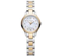 Victorinox Alliance XS Ø 28 mm Reloj de Pulsera de Mujer, Swiss Made, Cuarzo analógico, Sumergible hasta 100 m, Cristal de Zafiro, Pulsera de Acero Inoxidable, Blanco/Plateado/Dorado Rosa
