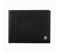 Victorinox Altius Alox Slim Bi-Fold Wallet, Cartera de Piel con protección RFID, Mujer/Hombre, Cartera con 6 Compartimentos para Tarjetas, 1 Monedero, Negro