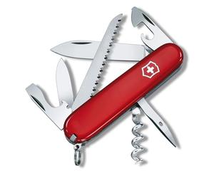 Victorinox Camper Navaja Suiza de Bolsillo, 13 Funciones, Rojo, 91 mm | Multiusos ideal para acampar con sierra para madera, sacacorchos y abrelatas. Equipo para outdoor y senderismo, Swiss Made.
