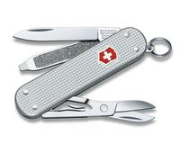 Victorinox Classic Alox, Navaja multiusos, 58 Alox, Diseño Acanalado color Plata, 93 mm