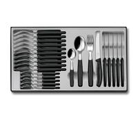 Victorinox Cuchillos, Set de mesa Swiss Classic, 24 piezas, Apto para lavavajillas, Acero inoxidable, Fabricado en Suiza