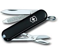 Victorinox, Classic SD, Navaja Multiuso Suiza, Cuchillo bolsillo, Regalo, 7 Funciones, Hoja pequeña, Lima de uñas, Negro