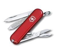 Victorinox, Classic SD, Navaja Multiuso Suiza, Cuchillo bolsillo, Regalo, 7 Funciones, Hoja pequeña, Lima de uñas, Rojo