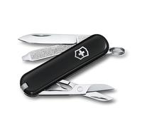 Victorinox, Classic SD, Navaja Multiuso Suiza, Cuchillo bolsillo, Regalo, 7 Funciones, Hoja pequeña, Lima de uñas, Negro