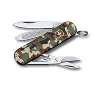 Victorinox, Classic SD, Navaja Multiuso Suiza, Cuchillo bolsillo, Regalo, 7 Funciones, Hoja pequeña, Lima de uñas, Camouflage