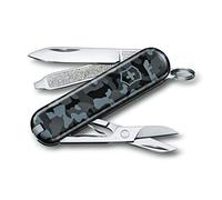 Victorinox, Classic SD, Navaja Multiuso Suiza, Cuchillo bolsillo, Regalo, 7 Funciones, Hoja pequeña, Lima de uñas, Navy Camouflage