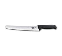Victorinox Cuchillo para repostería con filo dentado y mango antideslizante, fabricado en acero inoxidable, apto para el lavavajillas y color negro