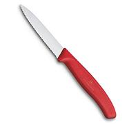 Victorinox Cuchillo para Vegetal serrado 8cm Rojo, Acero Inoxidable, Mediano