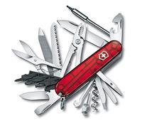 Victorinox Cyber Tool L, Navaja multiusos suiza con 39 funciones, incluyendo lima para metal, portabrocas, bolígrafo y alicates, color rojo