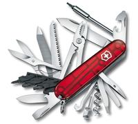 Victorinox Cyber Tool L, Navaja multiusos suiza con 39 funciones, incluyendo lima para metal, portabrocas, bolígrafo y alicates, color rojo