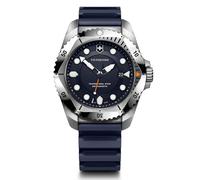 Victorinox Dive Pro Ø 43 mm Reloj de Pulsera de Hombre, Swiss Made, Cuarzo analógico, Sumergible hasta 300 m, Cristal de Zafiro, Pulsera de Caucho, Azul