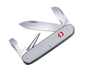 Victorinox Electrician, Navaja multiusos suiza con 7 funciones, incluyendo hoja cortacables, raspador de cables y abrebotellas, fabricada en Alox y con diseño estriado