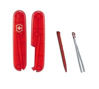 Victorinox Escamas rojas translúcidas + accesorios de color para Swiss Army de 91 mm