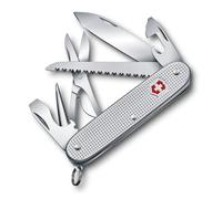 Victorinox Farmer X Alox Navaja multiusos con 10 funciones, incluyendo hoja grande, sierra para madera y tijeras, de color plateado