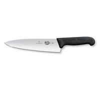 Victorinox Fibrox Cuchillo de cocina, cuchillo universal ancho para carne, pescado, verdura y hierbas, 20 cm, hoja recta, afilado, acero inoxidable, negro