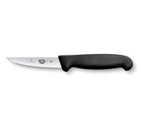 Victorinox Fibrox Cuchillo de pelar fruta y verdura, cuchillo deshuesador pequeño para carne, 10 cm, hoja recta, afilado, acero inoxidable, negro