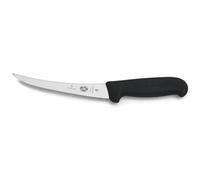 Victorinox Fibrox Cuchillo deshuesador, cuchillo de cocina afilado para carne y pescado, 15 cm, hoja curva, rígido, acero inoxidable, negro