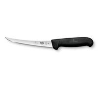 Victorinox Fibrox Cuchillo deshuesador, cuchillo de cocina afilado para carne y pescado, 15 cm, hoja curva, rígido, acero inoxidable, negro