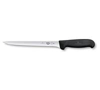 Victorinox Fibrox Cuchillo para filetear, cuchillo de cocina afilado para carne y pescado, 20 cm, hoja recta, flexible, acero inoxidable, negro