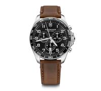 Victorinox FieldForce Classic Chrono Ø 42 mm Reloj de Pulsera de Hombre, Cuarzo analógico, Sumergible hasta 100 m, Cristal de Zafiro, Pulsera de Piel, Negro/marrón