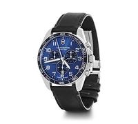 Victorinox FieldForce Classic Chrono Ø 42 mm Reloj de Pulsera de Hombre, Cuarzo analógico, Sumergible hasta 100 m, Cristal de Zafiro, Pulsera de Piel, Azul/Negro