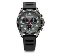 Victorinox Fieldforce Sport Chrono Ø 42 mm Reloj de Pulsera de Hombre, Swiss Made, Cuarzo analógico, Sumergible hasta 100 m, Pulsera de Caucho, Gris-Negro/Negro