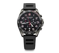 Victorinox Fieldforce Sport Chrono Ø 42 mm Reloj de Pulsera de Hombre, Swiss Made, Cuarzo analógico, Sumergible hasta 100 m, Pulsera de Caucho, Negro