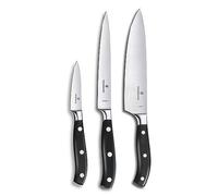 Victorinox Grand Maître, set de cocina profesional, 3 piezas, afilado recto, extra afilado, mango de plástico robusto, negro