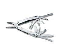 VICTORINOX Herramienta multifunción Swiss Tool Spirit X, 24 funciones, multiherramienta con hoja bloqueable y alicate multiuso de punta fina, incl. estuche de piel, color plata