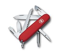 Victorinox Hiker, Navaja suiza multiusos, con 13 funciones, incluyendo sierra para madera, destornillador Phillips y palillo de dientes, color rojo