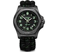 Victorinox I.N.O.X. Carbon Ø 43 mm Reloj de Pulsera de Hombre, Swiss Made, Cuarzo analógico, Sumergible hasta 200 m, Cristal de Zafiro, Pulsera de Paracord, Negro