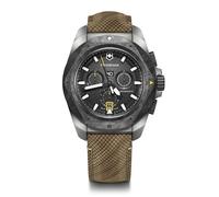 Victorinox I.N.O.X Chrono Ø 43 mm Reloj de Pulsera de Hombre, Swiss Made, Cuarzo analógico, Sumergible hasta 200 m, Pulsera Wood Strap, Negro/marrón
