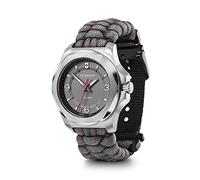 Victorinox I.N.O.X. V Ø 37 mm Reloj de Pulsera de Mujer, Swiss Made, Cuarzo analógico, Sumergible hasta 100 m, Cristal de Zafiro, Pulsera de Paracord, Gris