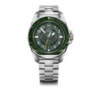 Victorinox Journey 1884 Ø 43 mm Reloj de Pulsera automático de Hombre, Swiss Made, automático, Sumergible hasta 200 m, Cristal de Zafiro, Pulsera de Acero Inoxidable, Verde/Plateado