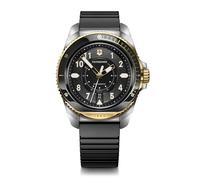 Victorinox Journey 1884 Ø 43 mm Reloj de Pulsera de Hombre, Swiss Made, Cuarzo analógico, Sumergible hasta 200 m, Pulsera de Caucho, Negro