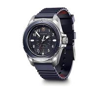 Victorinox Journey 1884 Ø 43 mm Reloj de Pulsera de Hombre, Swiss Made, Cuarzo analógico, Sumergible hasta 200 m, Pulsera de Caucho, Azul