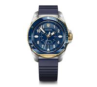 Victorinox Journey 1884 Ø 43 mm Reloj de Pulsera de Hombre, Swiss Made, Cuarzo analógico, Sumergible hasta 200 m, Pulsera de Caucho, Azul