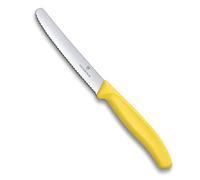 Victorinox Küchen-Tomatenmesser 1 Stück Swiss Classic Wellenschliff Cuchillo, Acero Inoxidable, Amarillo, M