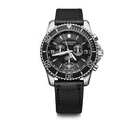 Victorinox Maverick Chronograph Ø 43 mm Reloj de Pulsera de Hombre, Swiss Made, Cuarzo analógico, Sumergible hasta 100 m, Pulsera de Piel, Negro
