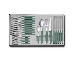 Victorinox Modern, Juego de Cubiertos, 24 piezas, cuchilla extra afilada, apto para lavavajillas, Sage