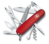 Victorinox Mountaineer Navaja Suiza, Cuchillo de Bolsillo, 18 Funciones | Herramienta de senderismo con tijeras, sierra de metal, lima de uñas y gancho multiusos en 91 mm. Swiss Made.