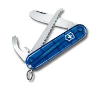 Victorinox My First Victorinox Navaja Multiuso Suiza, Cuchillo bolsillo, Regalo, 9 Funciones, Hoja sin punta, Abrelatas, Azul transp