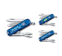 Victorinox Navaja Classic SD Con Impresión Deseada en La Cáscara I Regalo para Hombres Mujer Zum Cumpleaños I 7 Funciones Deep Ocean 0.6223.T2G (Azul Transparente)