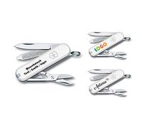 Victorinox Navaja Classic SD Con Impresión Deseada en La Cáscara I Regalo para Hombres Mujer Zum Cumpleaños I 7 Funciones Falling Nieve 0.6223.7G (Blanco)