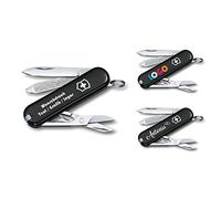 Victorinox Navaja Classic SD Con Impresión Deseada en La Cáscara I Regalo para Hombres Mujer Zum Cumpleaños I 7 Funciones Oscuro Illusion 0.6223.3G (Negro)
