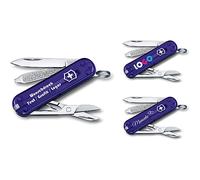 Victorinox Navaja Classic SD Con Impresión Deseada en La Cáscara I Regalo para Hombres Mujer Zum Cumpleaños I 7 Funciones Persian Indigo 0.6223 (Púrpura Transparente)